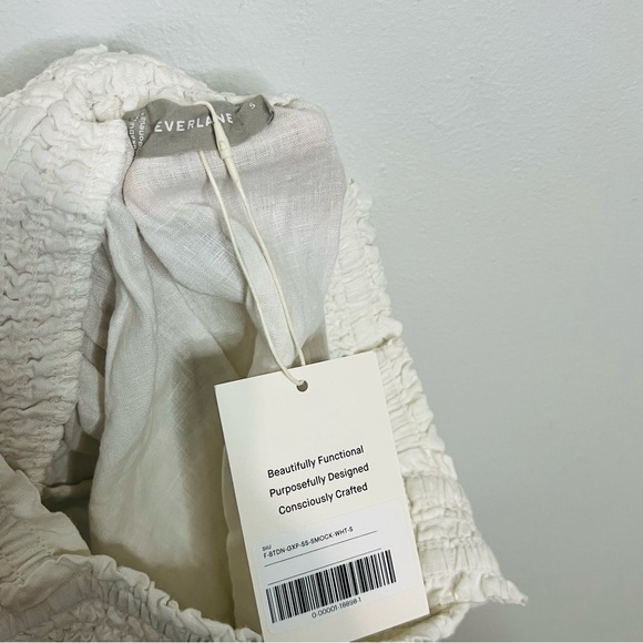 NWT EVERLANE the smocked linen cami white size s - Picture 7 of 7